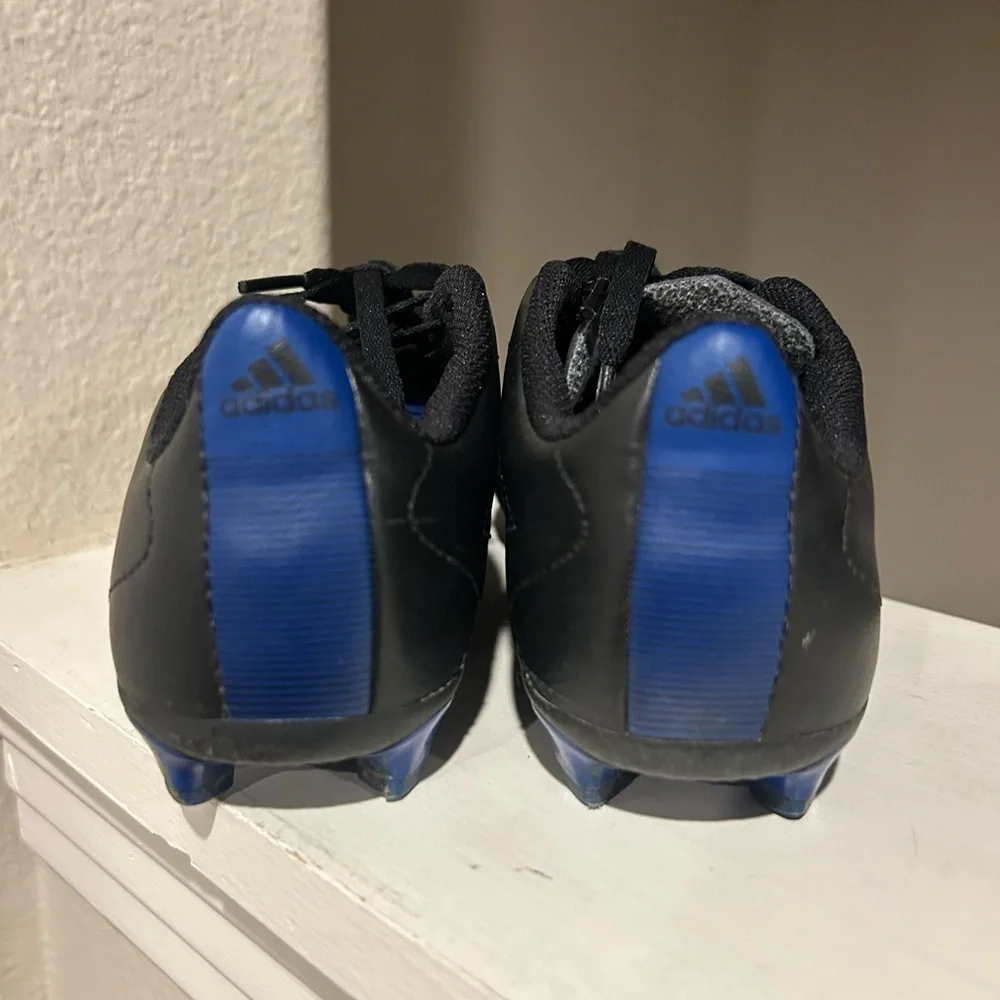 Adidas Goletto VIII Firm Ground Kids Shoes Sz 2.5 Black Royal Blue Soccer Cleats